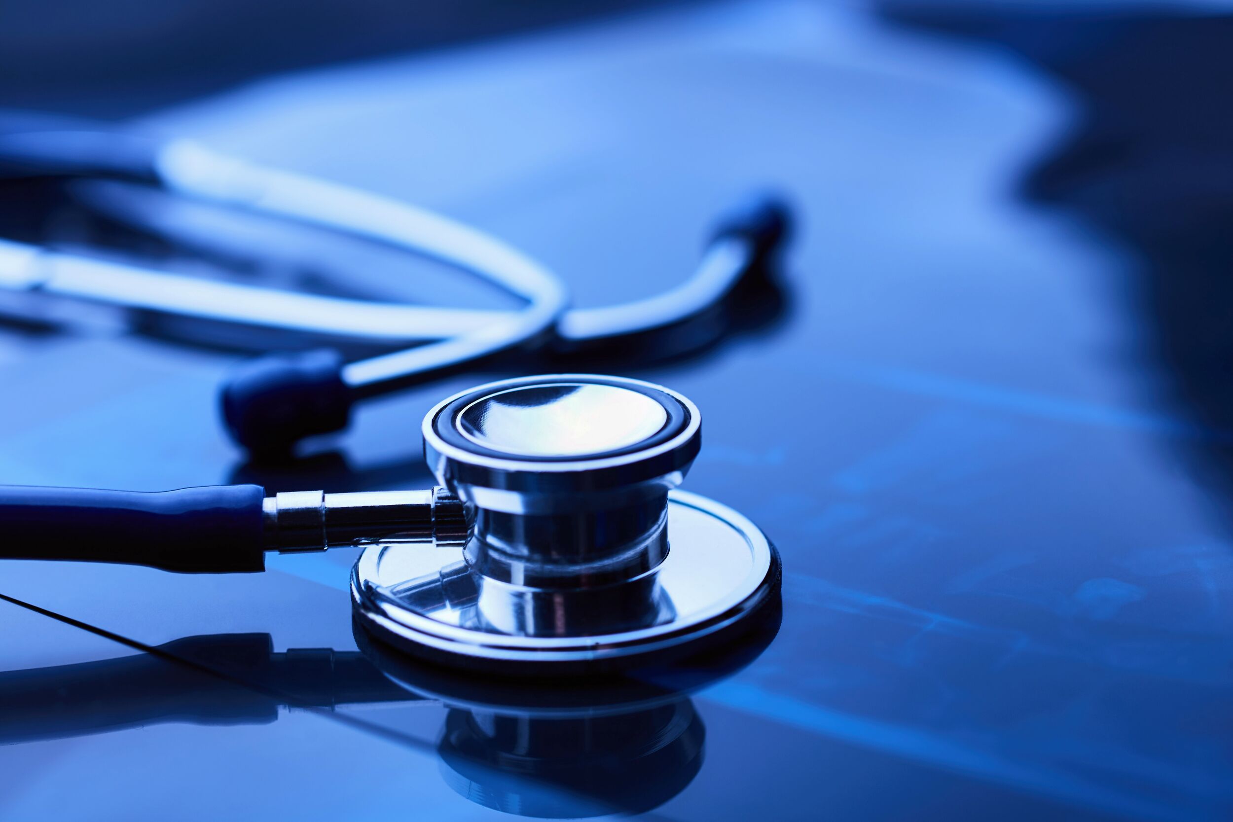 Stethoscope on an x ray.